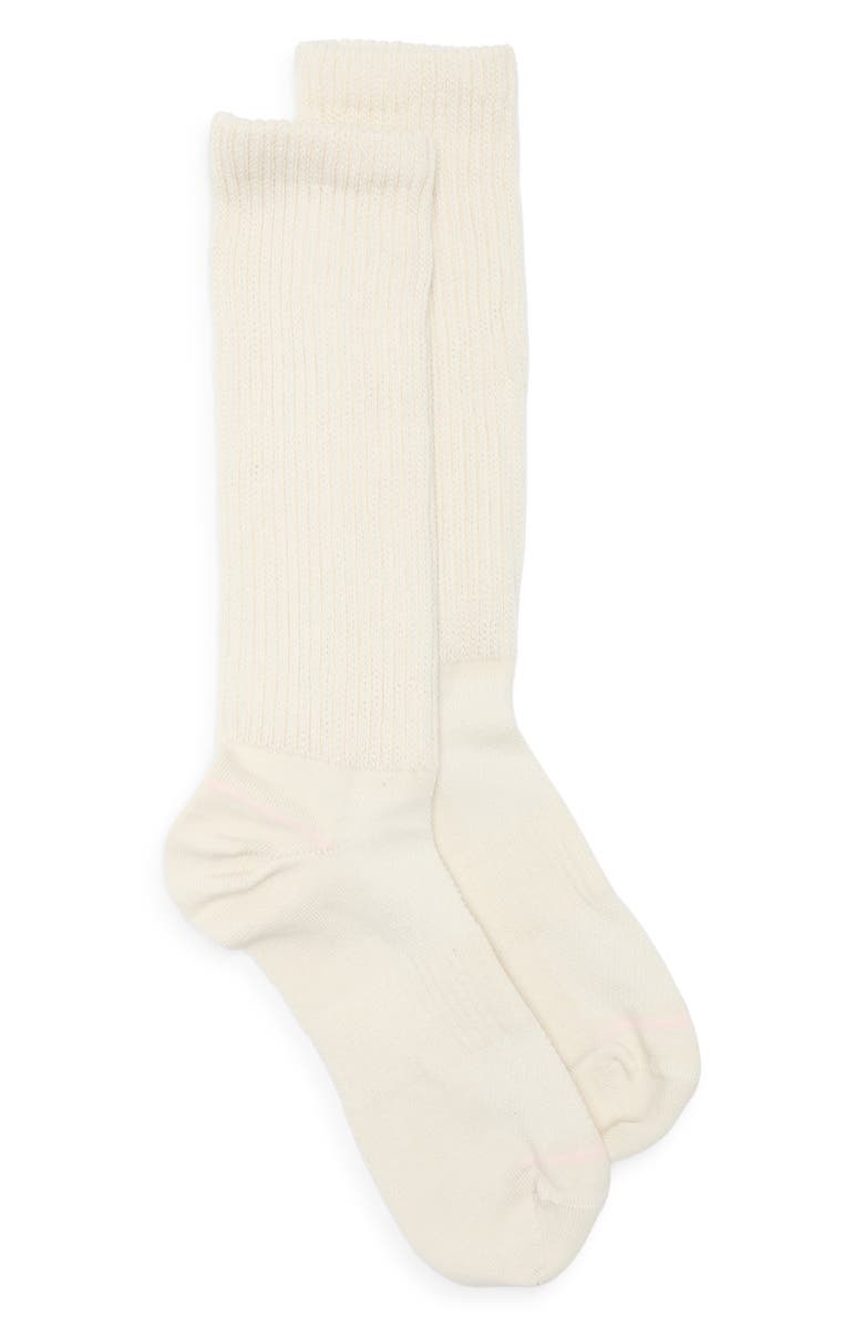Nordstrom Athleisure Slouch Rib Crew Socks, Main, color, Ivory Tofu