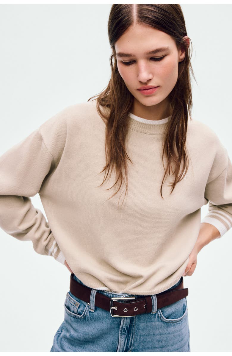 H&M Layered-look Jumper, Alternate, color, Beige