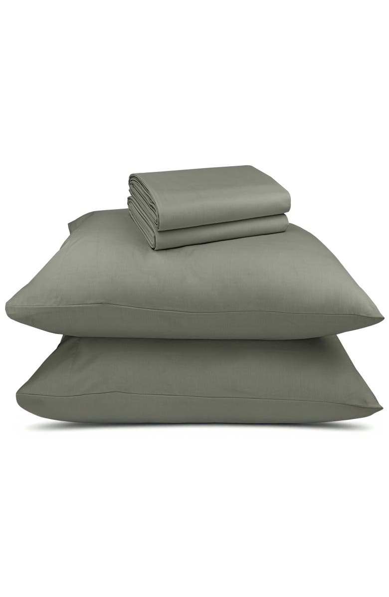 CALIFORNIA DESIGN DEN Signature Comfort 100% Egyptian Cotton Cool Percale Sheet Set, Main, color, Sage Mist - Grey Tone