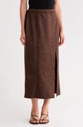 MELLODAY Paisley Faux Suede Maxi Skirt