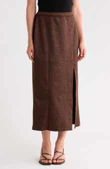 Paisley Faux Suede Maxi Skirt