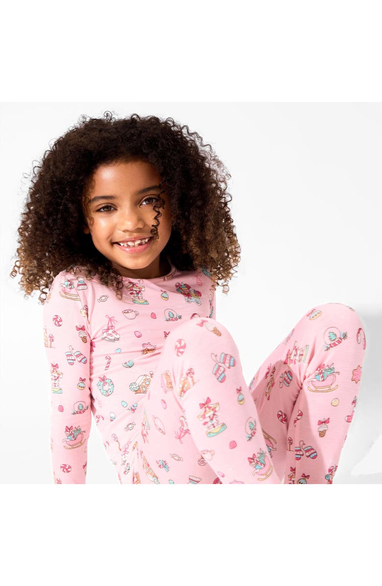 Bellabu Bear Kids' Candy Cane Lane Set of 2 Piece Pajamas, Alternate, color, Candy Cane Lane