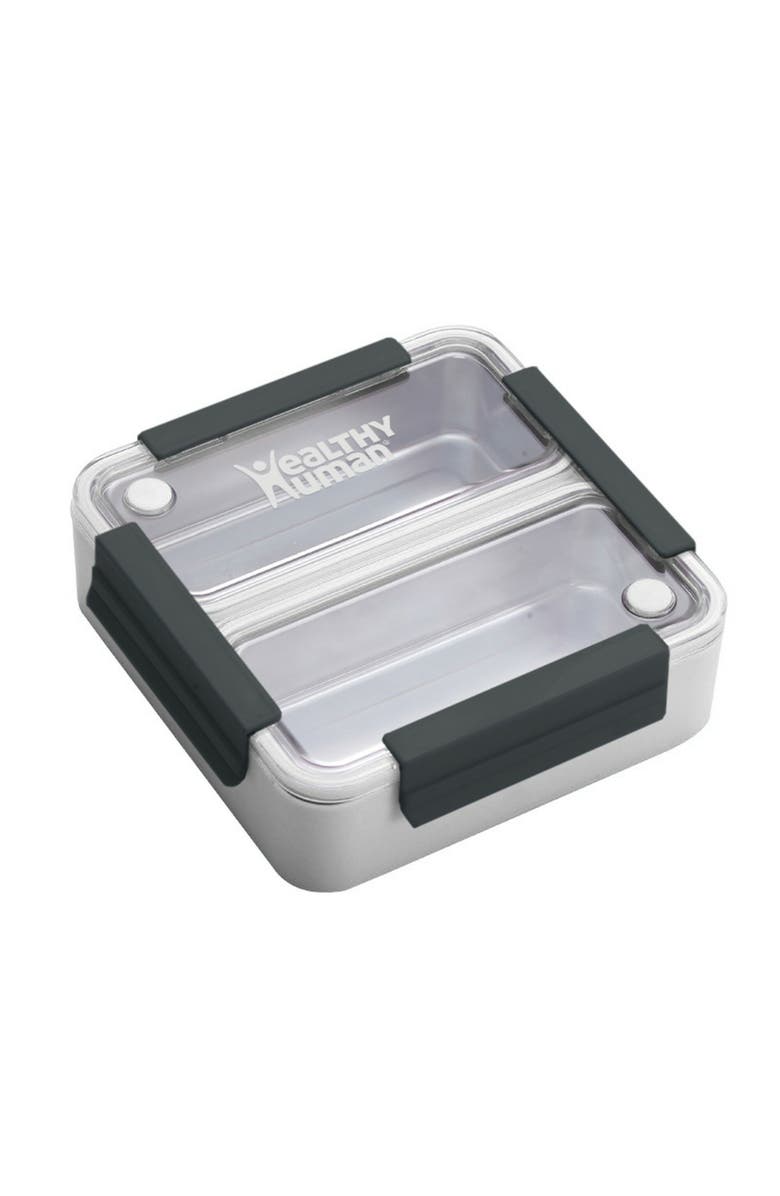 Healthy Human Bento Lunch Box with Stainless Steel Trays, Main, color, White