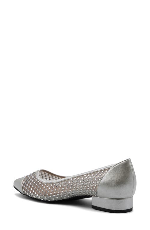 Adrienne Vittadini Patel Crystal Flat In Silver Mesh