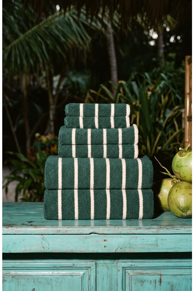 Ultraplush Australian Cotton Standard 6-piece Towel Set, Alternate, color, Verdant & Ecru
