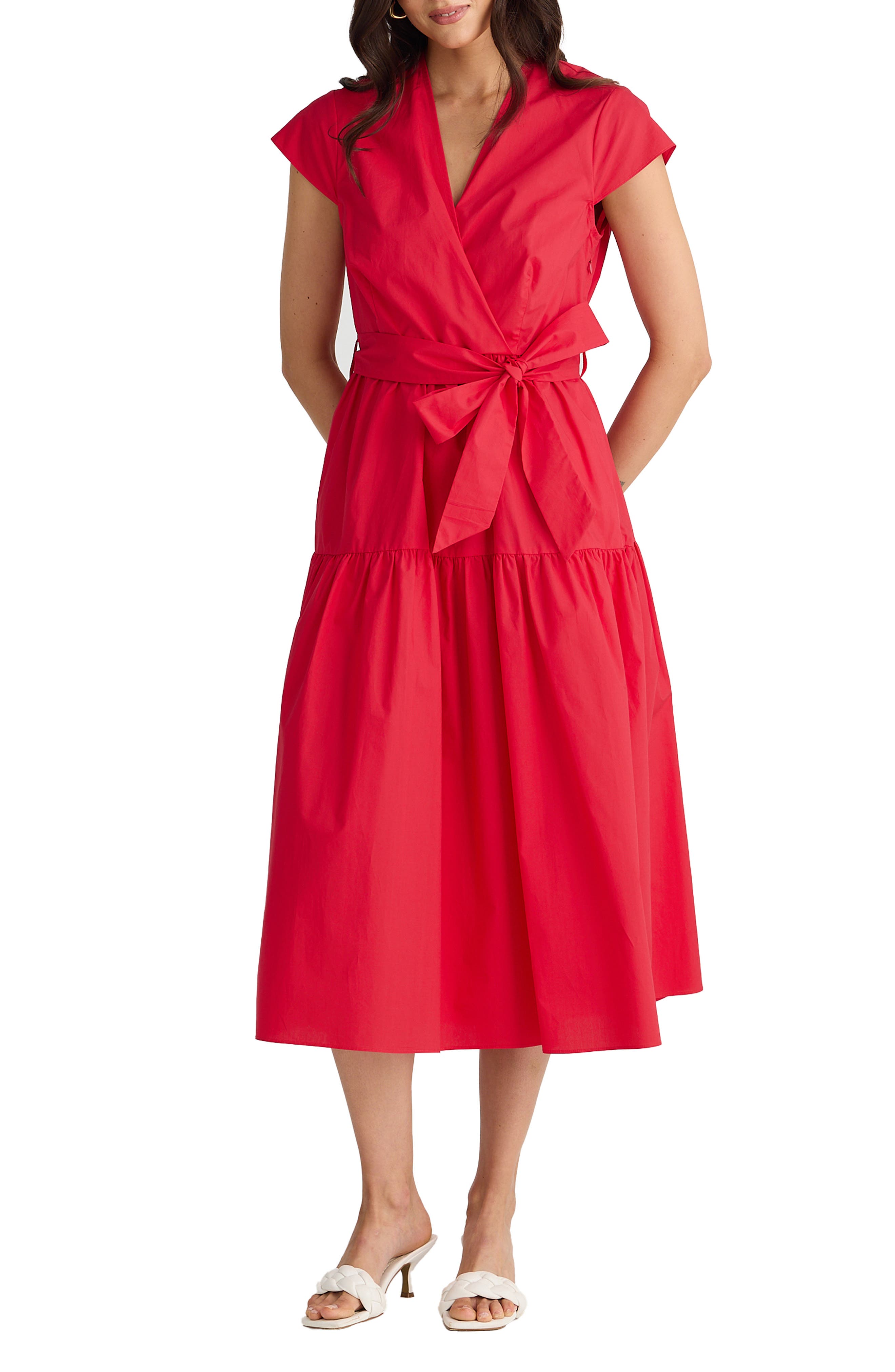 Posey Wrap Front Tiered Cotton Dress - image 3