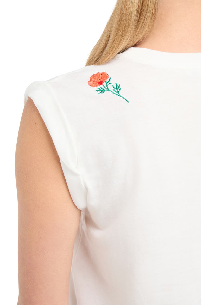 Annabelle Muscle Tee, Alternate, color, SNOW WHITE POPPIES