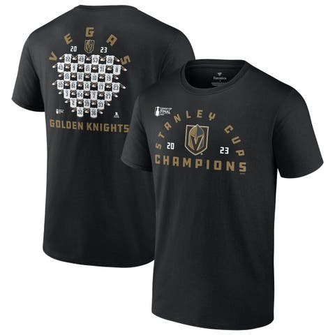 Men's Fanatics Branded  Black Vegas Golden Knights 2023 Stanley Cup Champions Jersey Roster T-Shirt