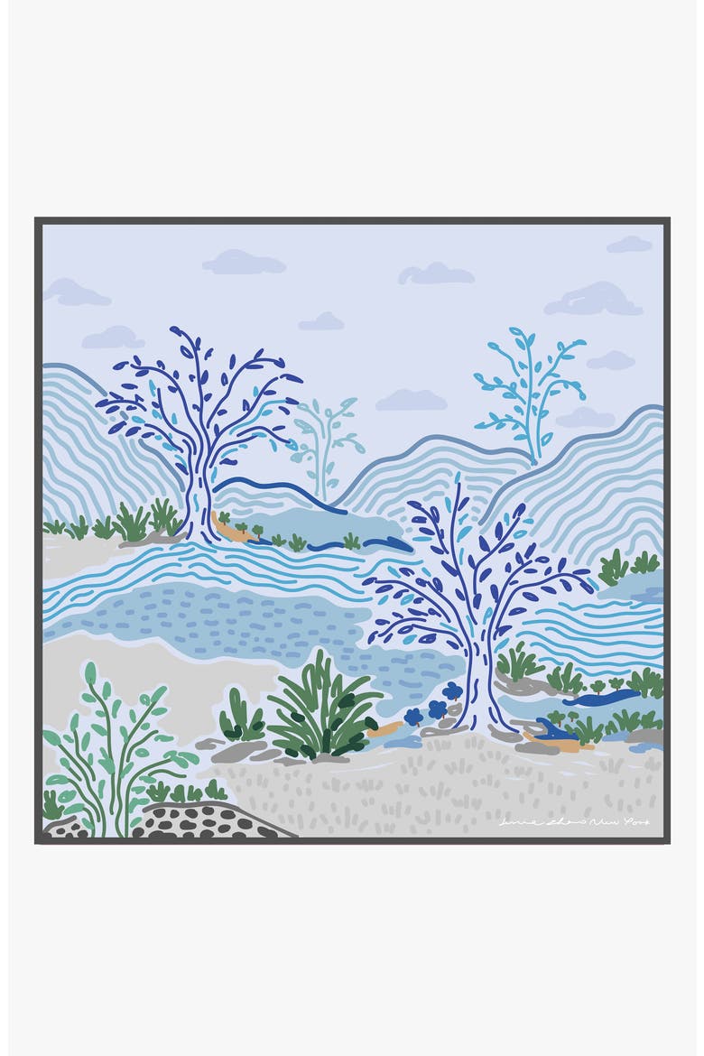 Double Sided Wool Silk Scarf In After Sunset, Alternate, color, Blue
