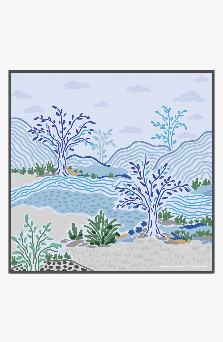 Jessie Zhao New York Double Sided Wool Silk Scarf In After Sunset, Alternate, color, Blue