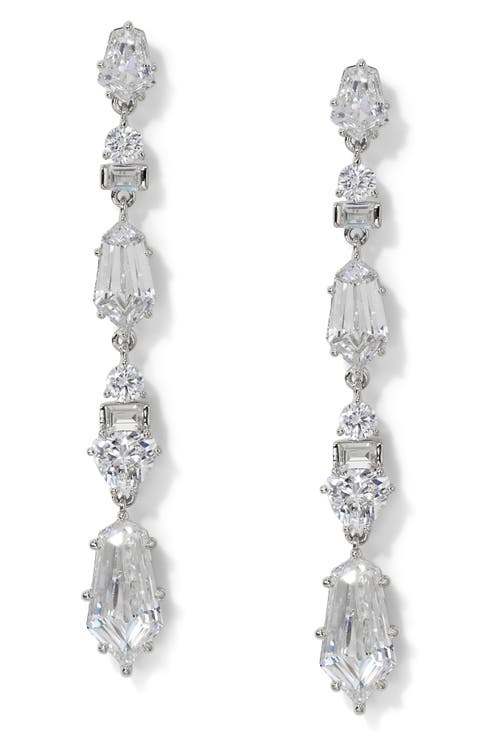 Luxor Kite Cubic Zirconia Linear Drop Earrings