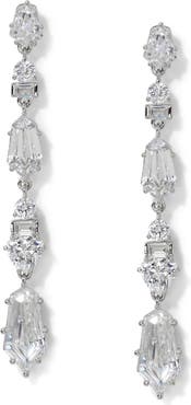 Nadri Luxor Kite Cubic Zirconia Linear Drop Earrings