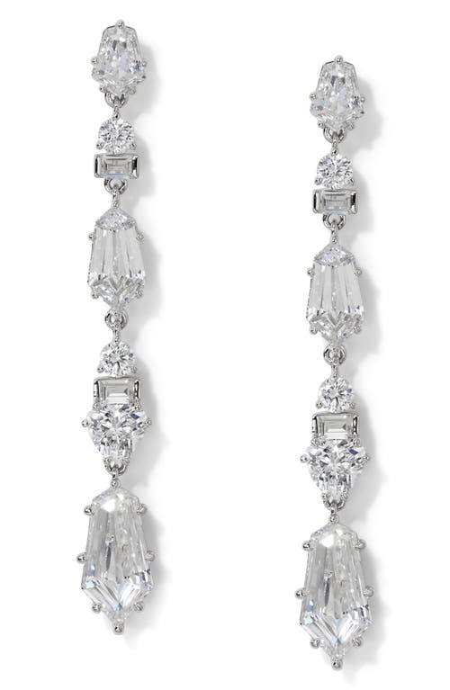 NADRI NADRI LUXOR KITE CUBIC ZIRCONIA LINEAR DROP EARRINGS 