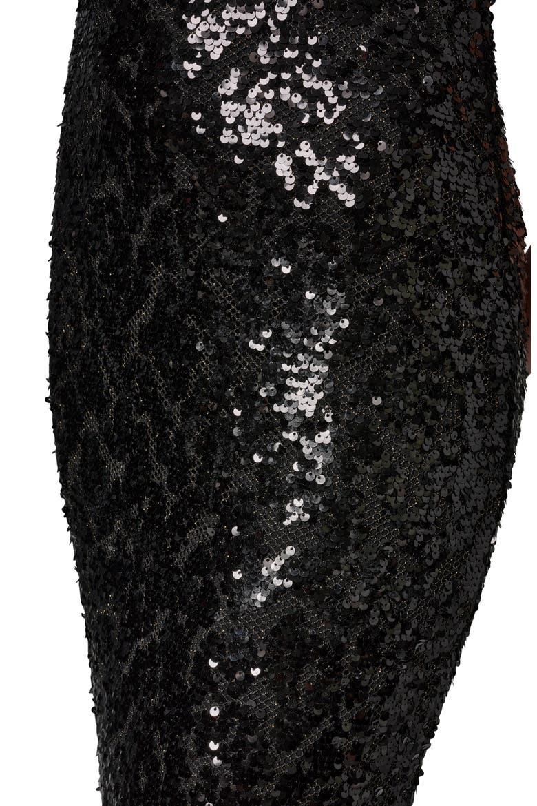 Sequin Halter Dress, Alternate, color, BLACK