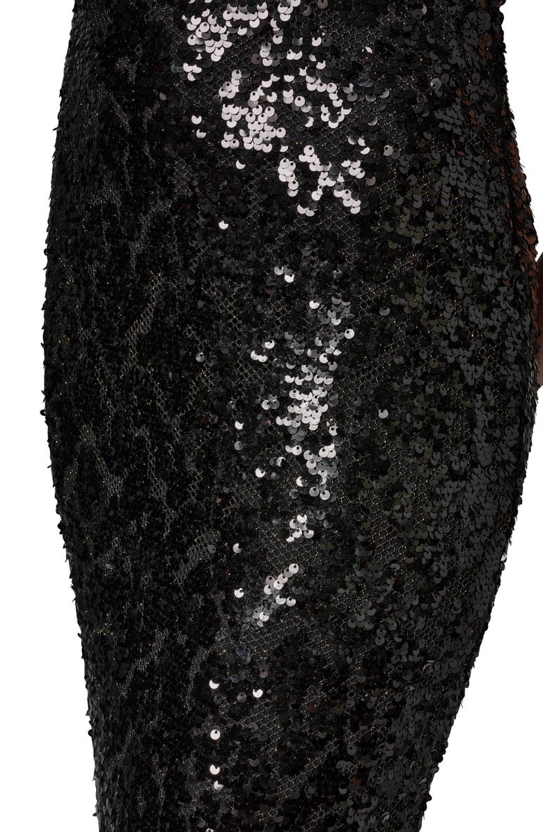 Donna Karan New York Sequin Halter Dress, Alternate, color, Black