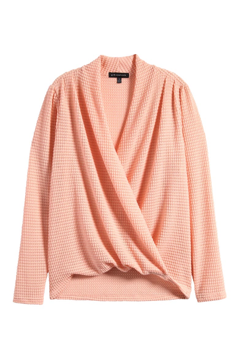 Open Stitch Surplice Sweater, Alternate, color, PEARL BLUSH