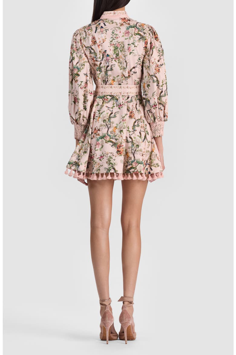 Lucy Floral Print Tie Waist Minidress, Alternate, color, SUNSET GROVE ENGLISH ROSE