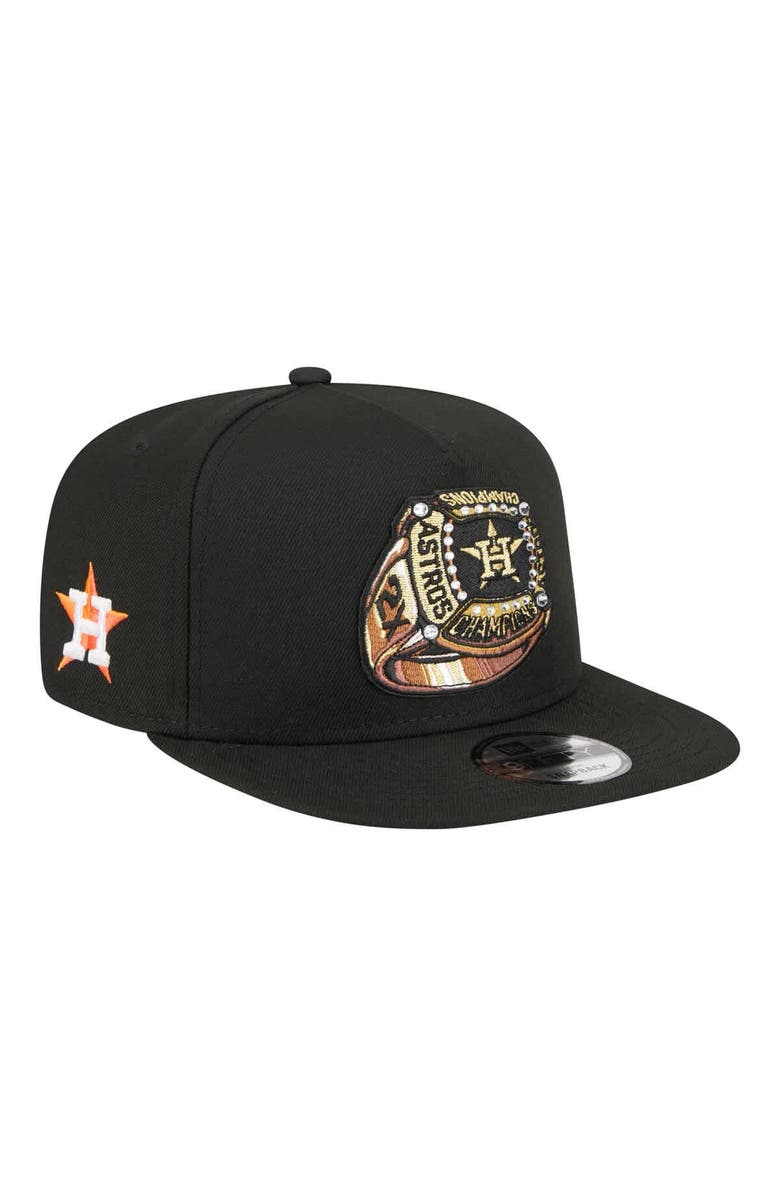 New Era Men's New Era Black Houston Astros Ring A-Frame 9FIFTY Snapback Hat, Main, color, Black
