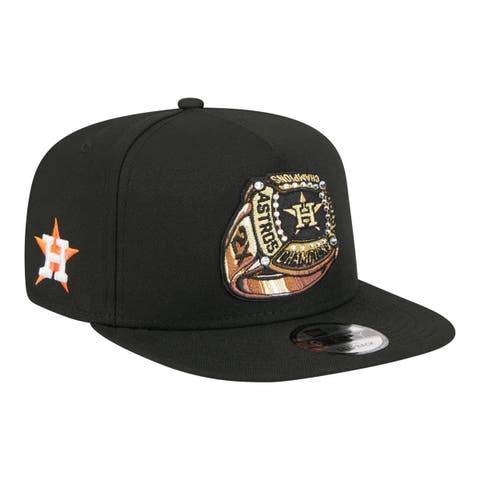 Men's New Era  Black Houston Astros Ring A-Frame 9FIFTY Snapback Hat