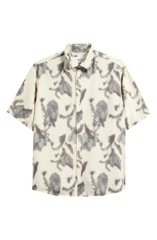 Nn07 Freddy 5971 Abstract Floral Short Sleeve Modal Blend Button-up Shirt