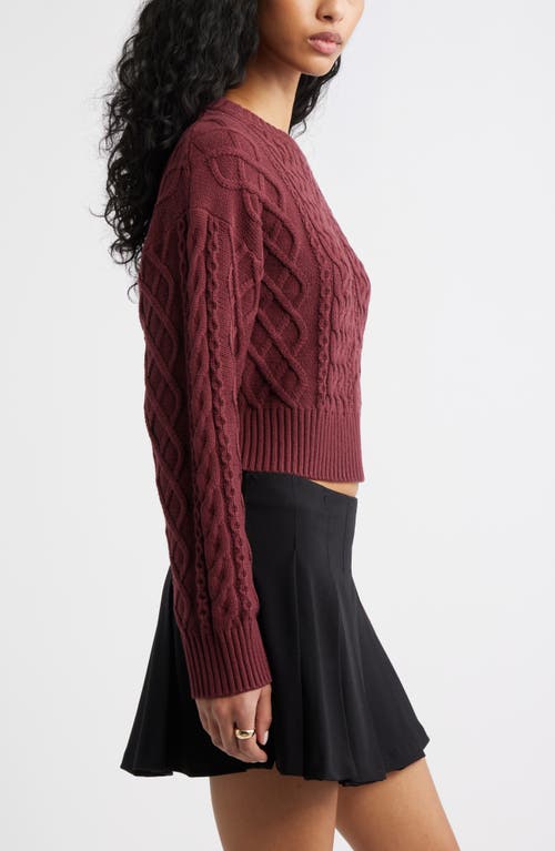 Bp. Cable Pullover Sweater In Burgundy