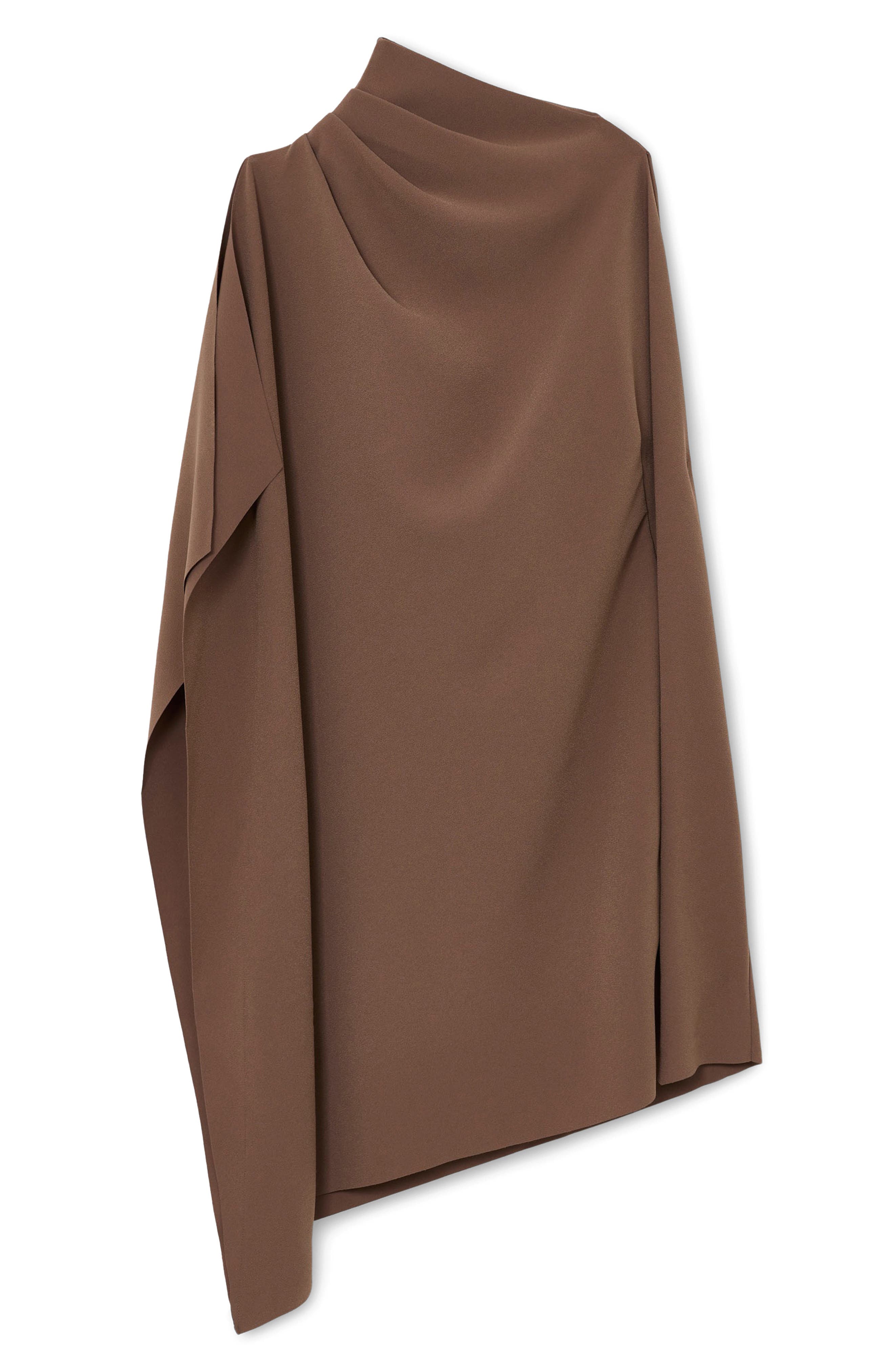ellery one shoulder draped mini dress in pale pink Ellery One-Shoulder Crepe Minidress (Women)