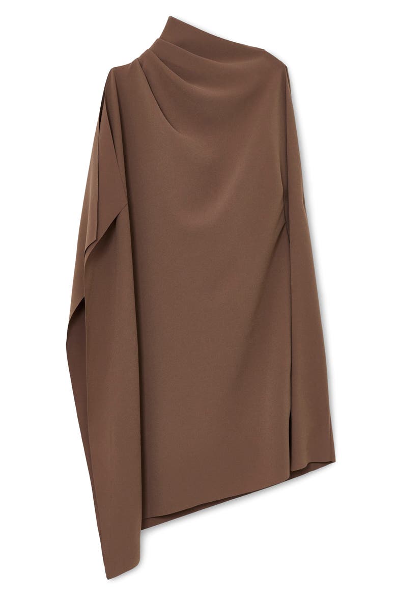 Ellery One-Shoulder Crepe Minidress, Alternate, color, TAUPE BROWN