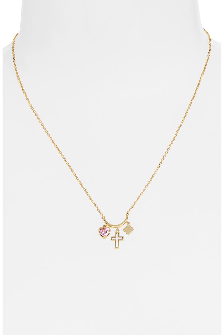 Crystal & Mother-of-Pearl Charm Pendant Necklace, Alternate, color, GOLD