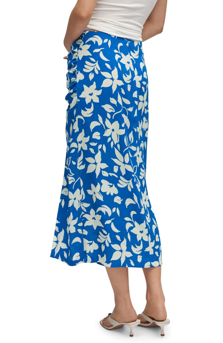 MANGO Floral Side Slit High Waist Midi Skirt, Alternate, color, 