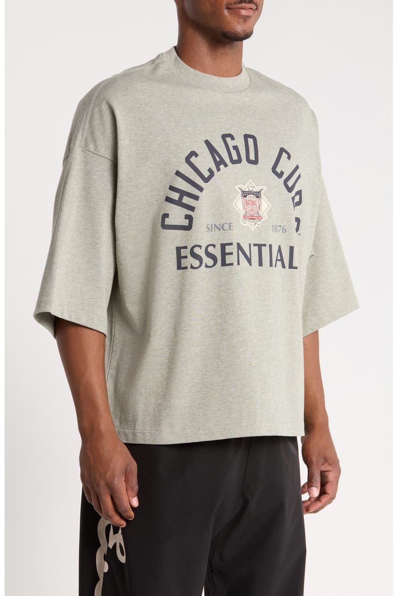 x MLB Chicago Cubs Merch Cotton Graphic T-Shirt, Alternate, color, CONCRETE HEATHER