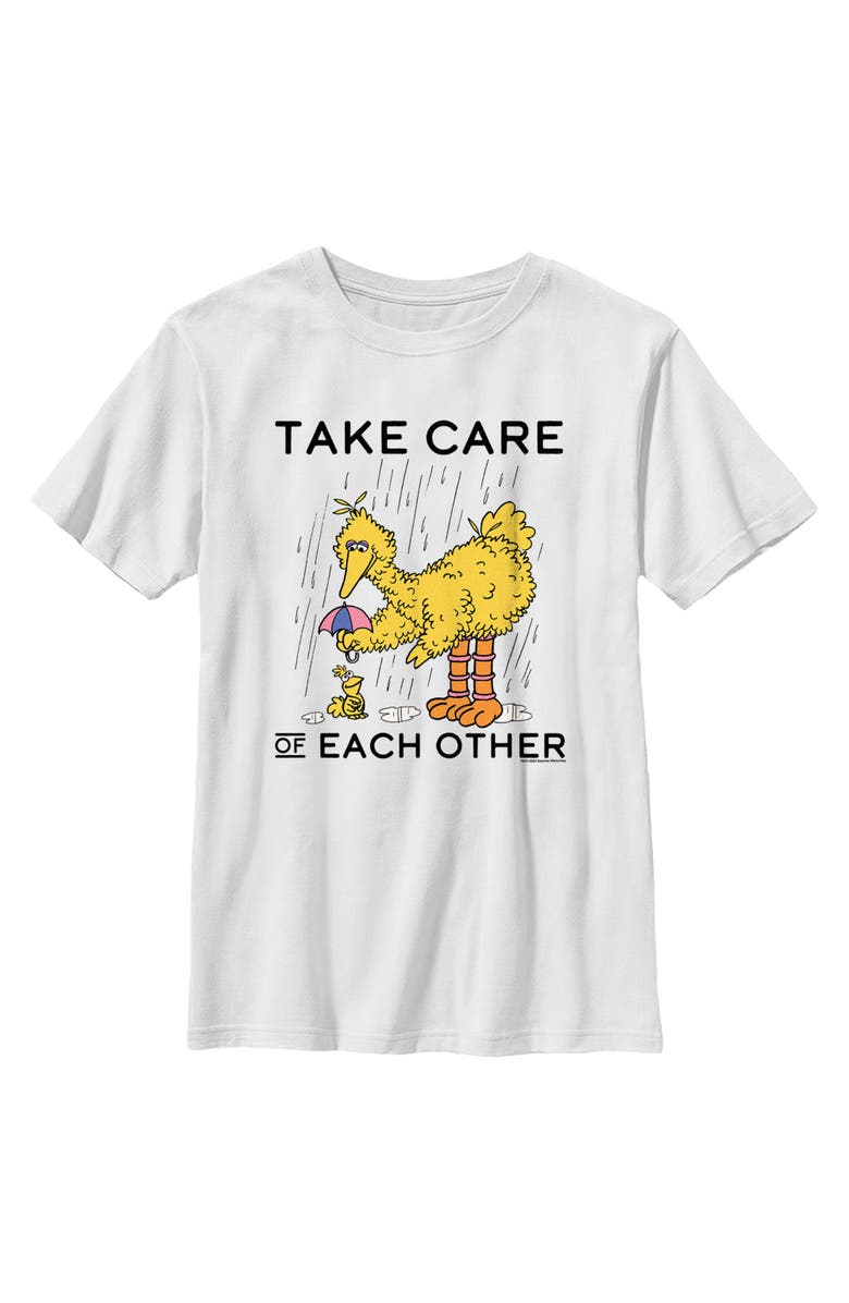 Sesame Street<sup>®</sup> Boy's Sesame Street Take Care of Each Other Graphic T-Shirt, Main, color, White