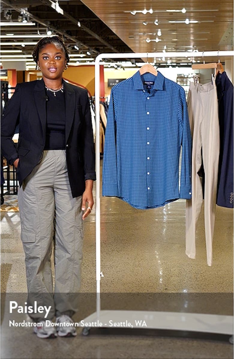 Leeward Trim Fit No Tuck Check Performance Button-Up Shirt, sales video thumbnail