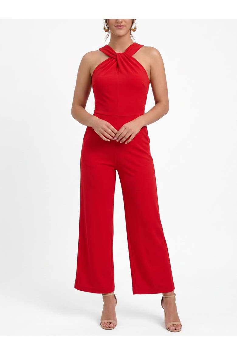 CBS HALTER JUMPSUIT, Main, color, RIO RED