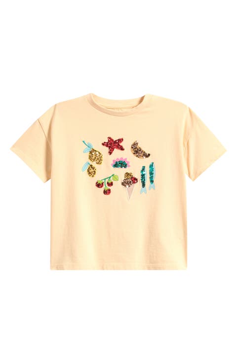 Kids' Sequin Embellished Seaside T-Shirt (Little Kid & Big Kid)