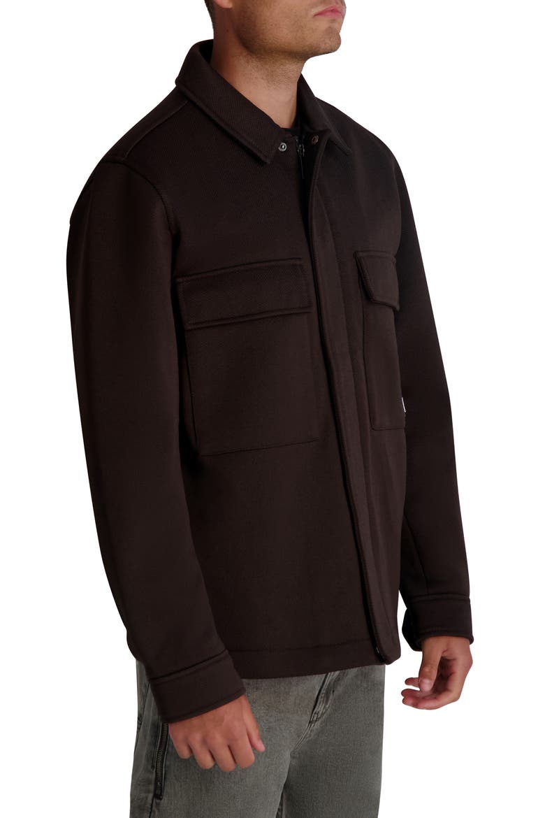 Twill Shirt Jacket, Alternate, color, BROWN