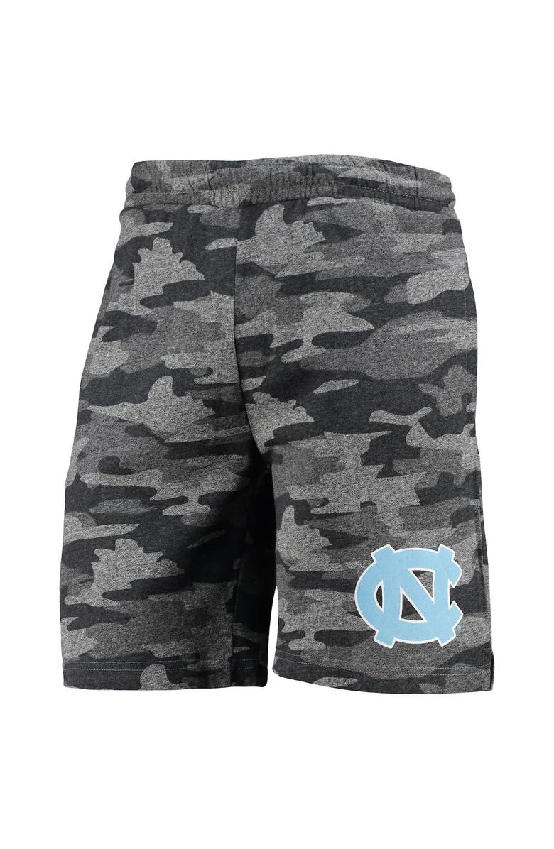 CONCEPTS SPORT Men's Concepts Sport Charcoal/Gray North Carolina Tar Heels Camo Backup Terry Jam Lounge Shorts, Alternate, color, 