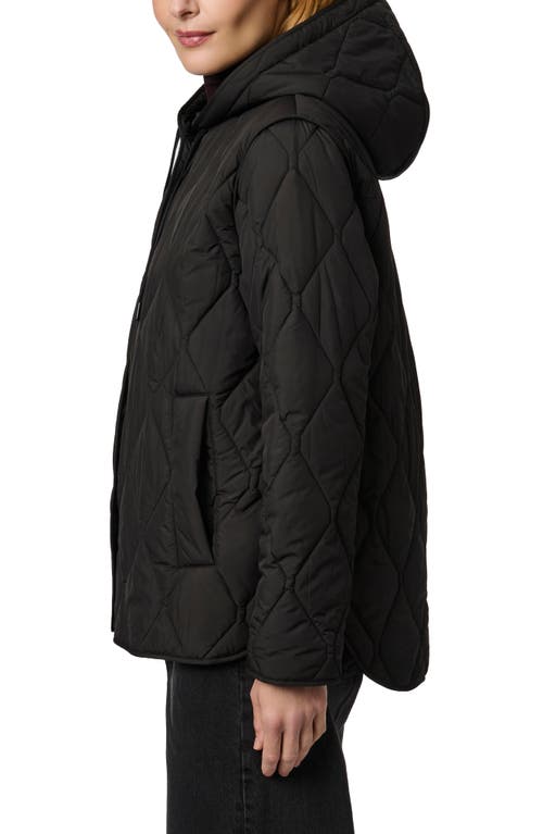 Bernardo Ashbury Diamond Quilted Hooded Liner Jacket In Black