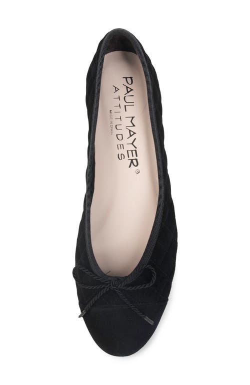 Paul Mayer Best Cap Toe Ballet Flat In Black