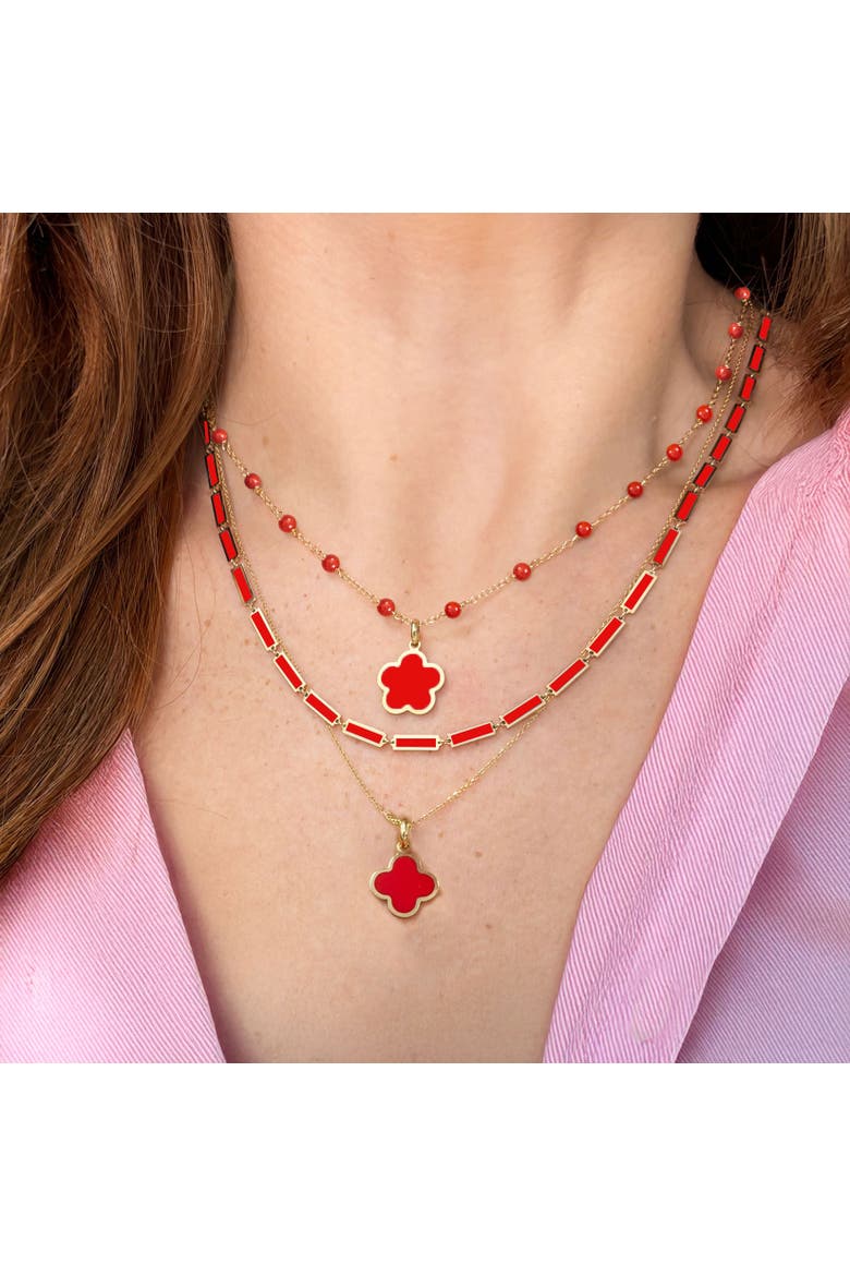 Coral Bar Necklace, Alternate, color, Coral