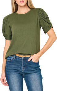 GIBSONLOOK Twist Puff Sleeve Luxe T-Shirt