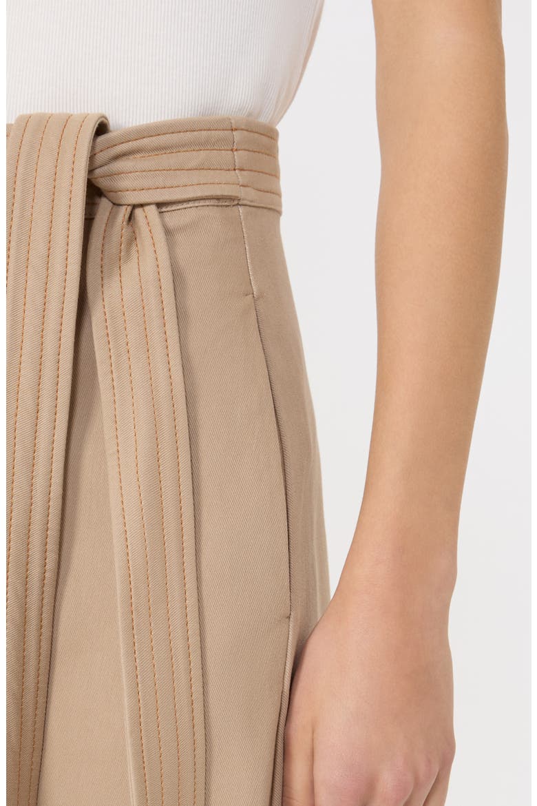 Rane Tie Waist Midi Skirt, Alternate, color, BEIGE
