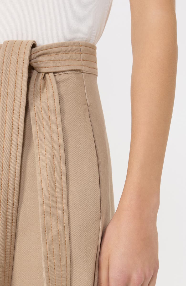 MM by Max Mara Rane Tie Waist Midi Skirt, Alternate, color, Beige