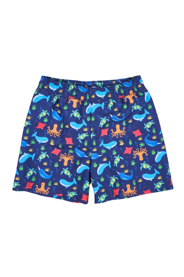 Under The Sea Print Swim Trunk, Main, color, Navy/Multi