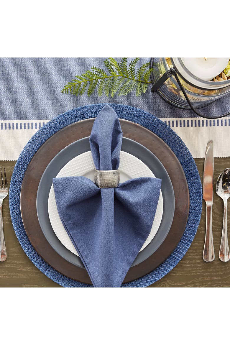 Floral Woven Placemat Set/6, Alternate, color, French Blue