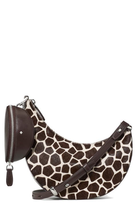 Duo Calf Hair Crossbody Bag with Pouch