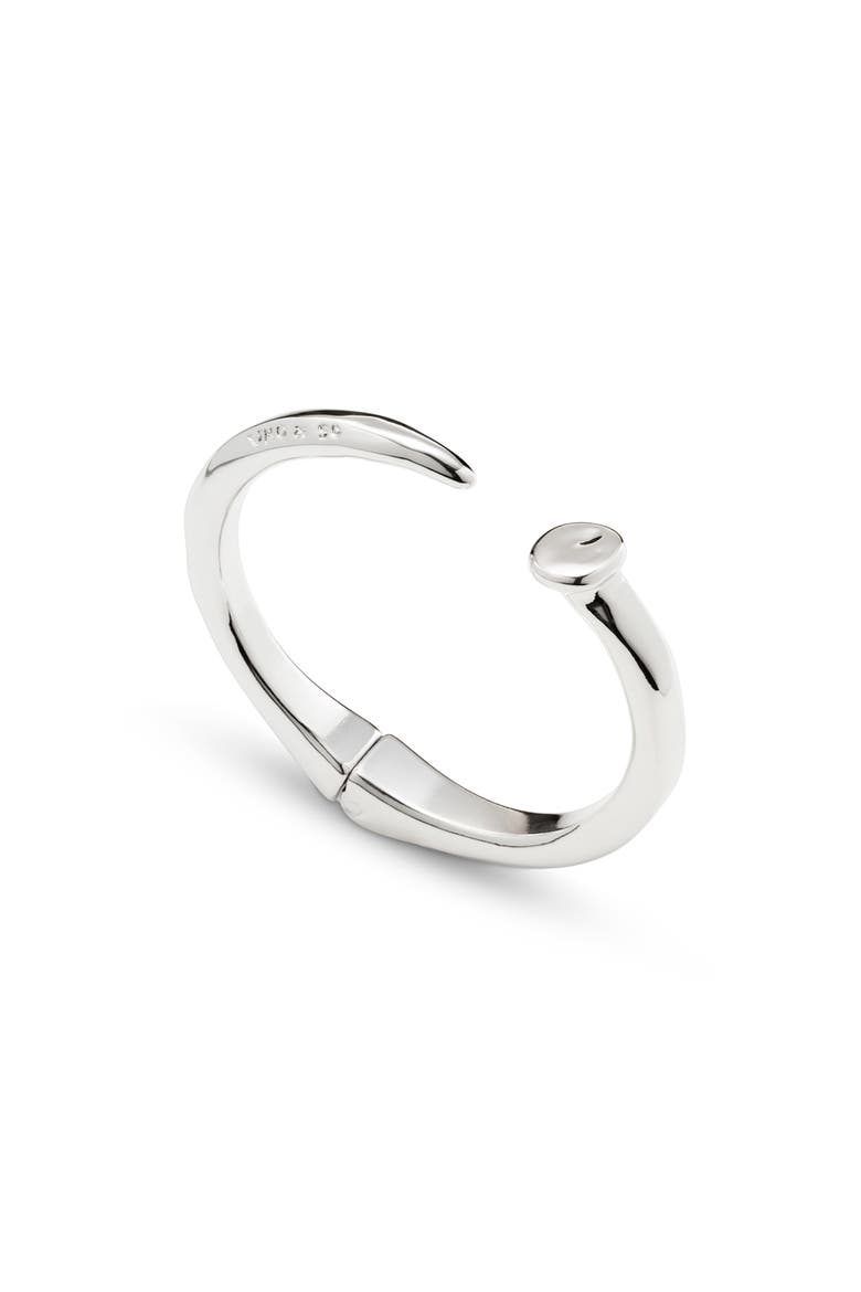 Bent Nail Bangle, Alternate, color, Silver