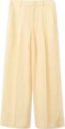 MANGO Striped Wide Leg Trousers