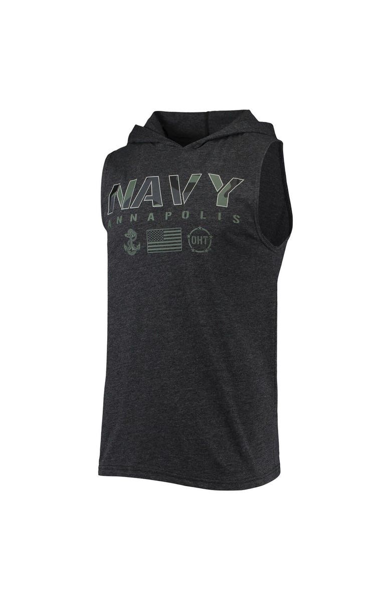 COLOSSEUM Men's Colosseum Black Navy Midshipmen OHT Military Appreciation Camo Logo Hoodie Sleeveless T-Shirt, Alternate, color, 