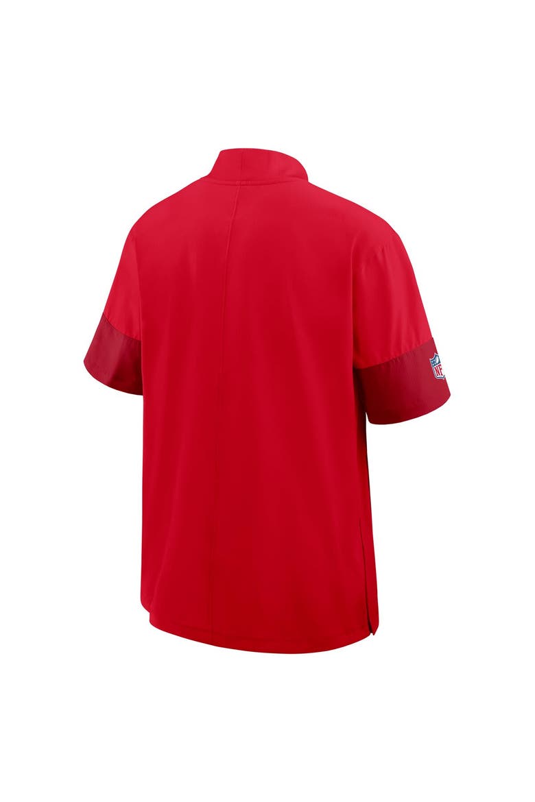 Men's Nike Red Kansas City Chiefs Sideline Short Sleeve Quarter-Zip Performance Coach Jacket, Alternate, color, Red