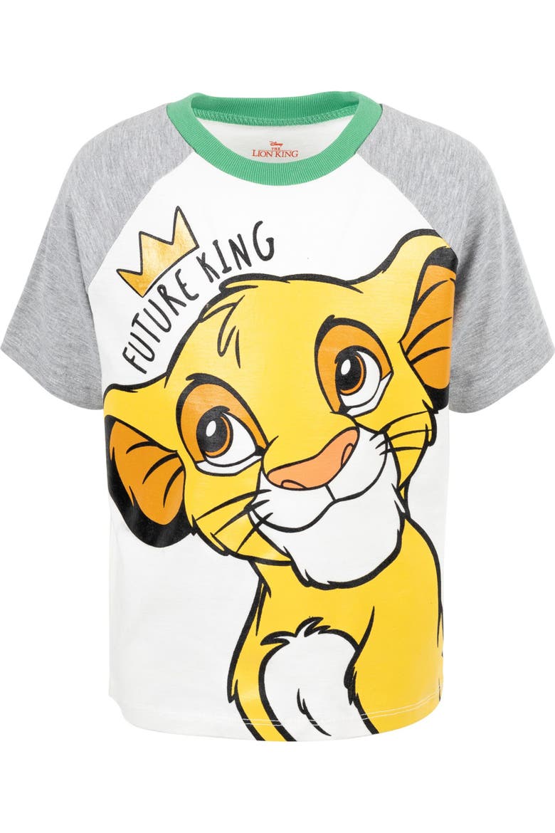 Lion King Simba T-Shirt and French Terry Shorts Set, Alternate, color, Simba Green Oatmeal